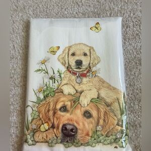 NWT Golden Retriever Flour Sack Kitchen Towel